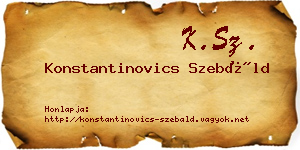 Konstantinovics Szebáld névjegykártya